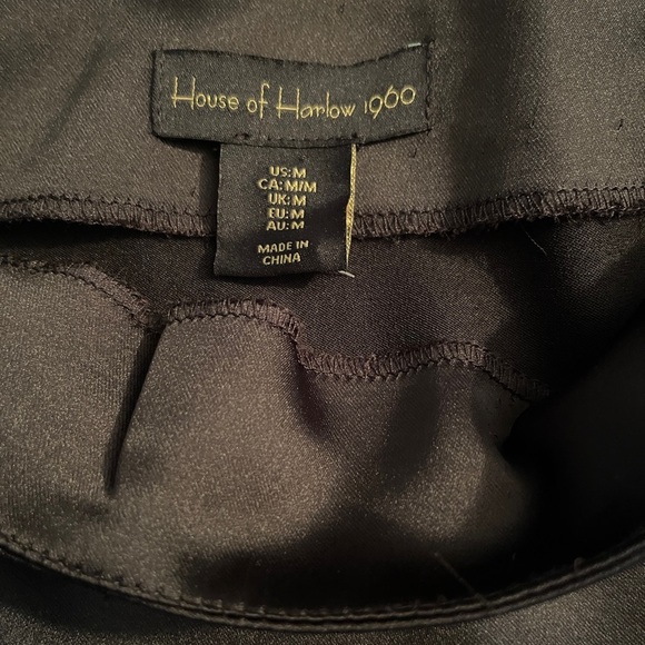 House of Harlow 1960 Black Lace maxi Satin skirt size medium - Picture 6 of 14